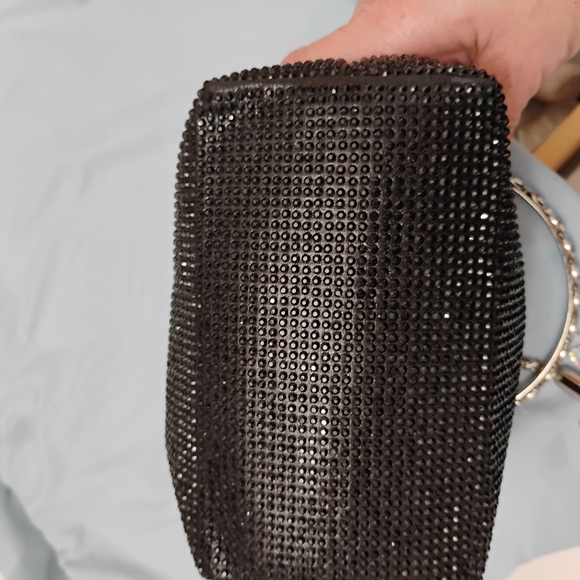 Elegant Black Rhinestone Drawstring Bag - Picture 4 of 4